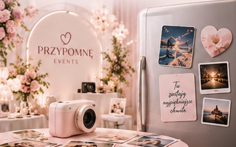 Wizytówka magnetyczna przyczepiona do lodówki